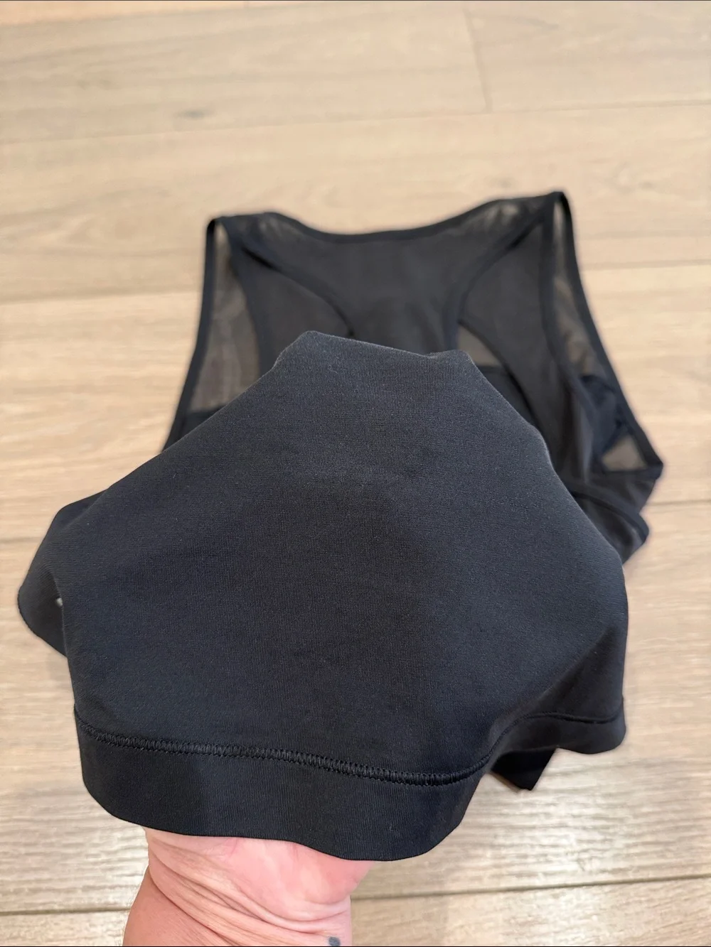 LULULEMON Black Home Stretch Tank Mesh Active Luxtreme Running Gym Top Size 4